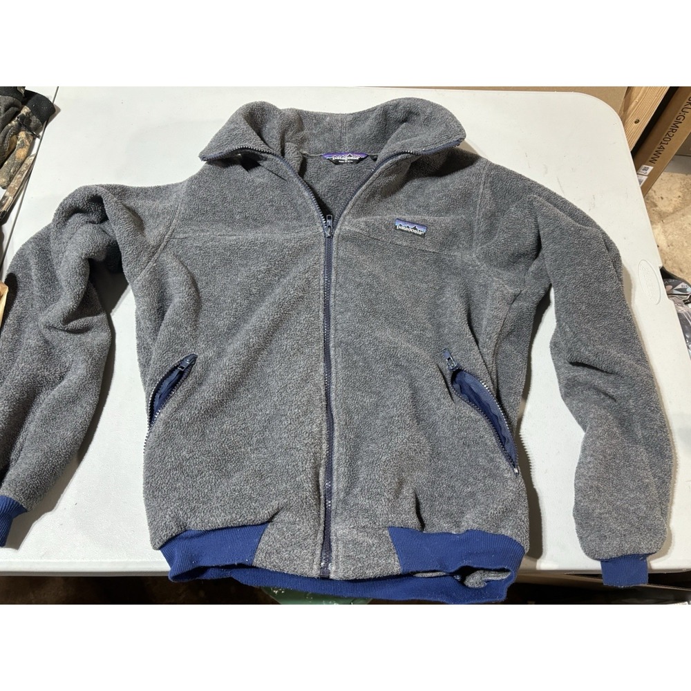 Vintage 90s Patagonia R3 Waffle Lined Full Zip Mock Neck Fleece Jacket USA Large